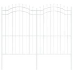 vidaXL Záhradný plot Biela 215 cm Povrchovo upravená oceľ – Obrázok 2