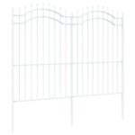 vidaXL Záhradný plot Biela 215 cm Povrchovo upravená oceľ – Obrázok 3