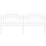vidaXL Záhradný plot Biela 115 cm Povrchovo upravená oceľ – Obrázok 2