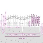 vidaXL Záhradný plot Biela 115 cm Povrchovo upravená oceľ – Obrázok 4
