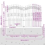vidaXL Záhradný plot Biela 190 cm Povrchovo upravená oceľ – Obrázok 4