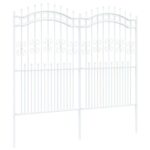 vidaXL Záhradný plot Biela 215 cm Povrchovo upravená oceľ – Obrázok 3