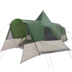 vidaXL Teepee stan so strechou s úložiskom Zelená 720 x 465 x 295 cm – Obrázok 2