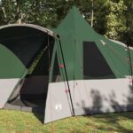 vidaXL Teepee stan so strechou s úložiskom Zelená 720 x 465 x 295 cm – Obrázok 3