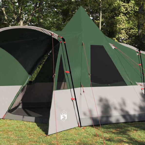 vidaXL Teepee stan so strechou s úložiskom Zelená 720 x 465 x 295 cm – Obrázok 3