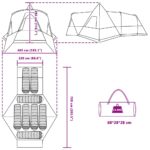 vidaXL Teepee stan pre 8 osôb Šedá a oranžová 720 x 465 x 295 cm – Obrázok 13