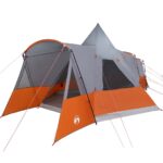 vidaXL Teepee stan pre 8 osôb Šedá a oranžová 720 x 465 x 295 cm – Obrázok 2