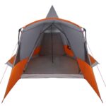 vidaXL Teepee stan pre 8 osôb Šedá a oranžová 720 x 465 x 295 cm – Obrázok 5