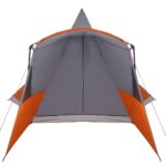 vidaXL Teepee stan pre 8 osôb Šedá a oranžová 720 x 465 x 295 cm – Obrázok 6