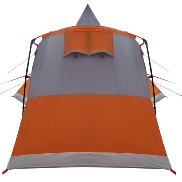 vidaXL Teepee stan pre 8 osôb Šedá a oranžová 720 x 465 x 295 cm – Obrázok 8