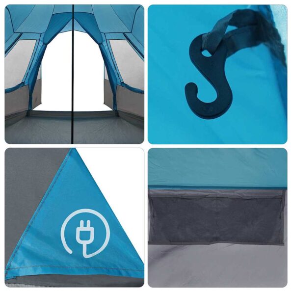 vidaXL Teepee stan so strechou s úložiskom Modrá 545 x 450 x 295 cm – Obrázok 12