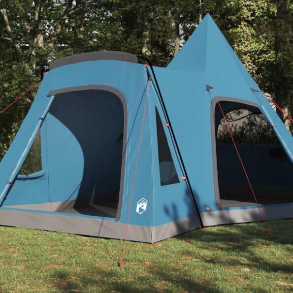 vidaXL Teepee stan so strechou s úložiskom Modrá 545 x 450 x 295 cm – Obrázok 3