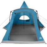 vidaXL Teepee stan so strechou s úložiskom Modrá 545 x 450 x 295 cm – Obrázok 5