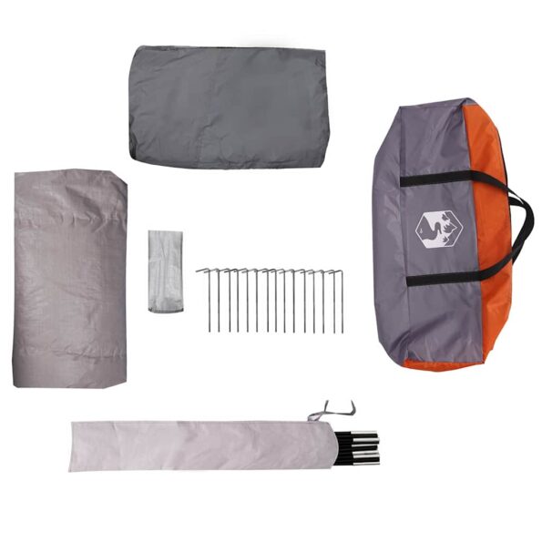vidaXL Teepee stan pre 5 osôb Šedá a oranžová 545 x 450 x 295 cm – Obrázok 11