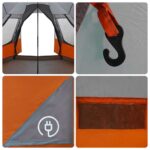 vidaXL Teepee stan pre 5 osôb Šedá a oranžová 545 x 450 x 295 cm – Obrázok 12