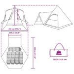 vidaXL Teepee stan pre 5 osôb Šedá a oranžová 545 x 450 x 295 cm – Obrázok 13