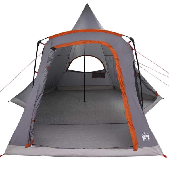 vidaXL Teepee stan pre 5 osôb Šedá a oranžová 545 x 450 x 295 cm – Obrázok 5