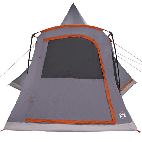 vidaXL Teepee stan pre 5 osôb Šedá a oranžová 545 x 450 x 295 cm – Obrázok 6