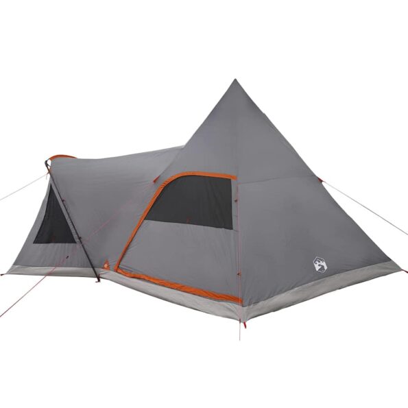 vidaXL Teepee stan pre 5 osôb Šedá a oranžová 545 x 450 x 295 cm – Obrázok 7