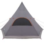 vidaXL Teepee stan pre 5 osôb Šedá a oranžová 545 x 450 x 295 cm – Obrázok 8