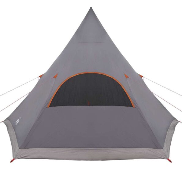 vidaXL Teepee stan pre 5 osôb Šedá a oranžová 545 x 450 x 295 cm – Obrázok 8