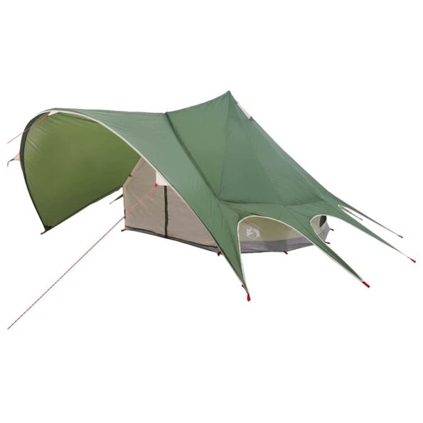 vidaXL Teepee stan pre 3 osoby Zelená a šedá 312 x 312 x 197 cm – Obrázok 4