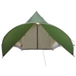 vidaXL Teepee stan pre 3 osoby Zelená a šedá 312 x 312 x 197 cm – Obrázok 5