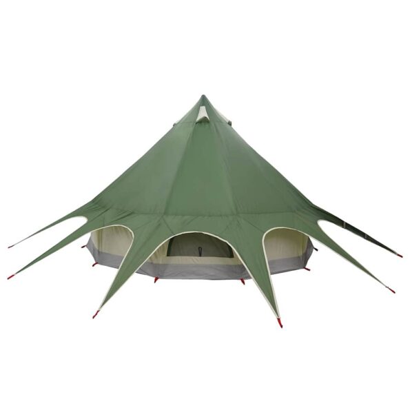 vidaXL Teepee stan pre 3 osoby Zelená a šedá 312 x 312 x 197 cm – Obrázok 8