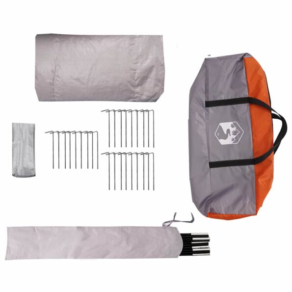 vidaXL Teepee stan so strechou Šedá a oranžová 600 x 600 x 347 cm – Obrázok 12