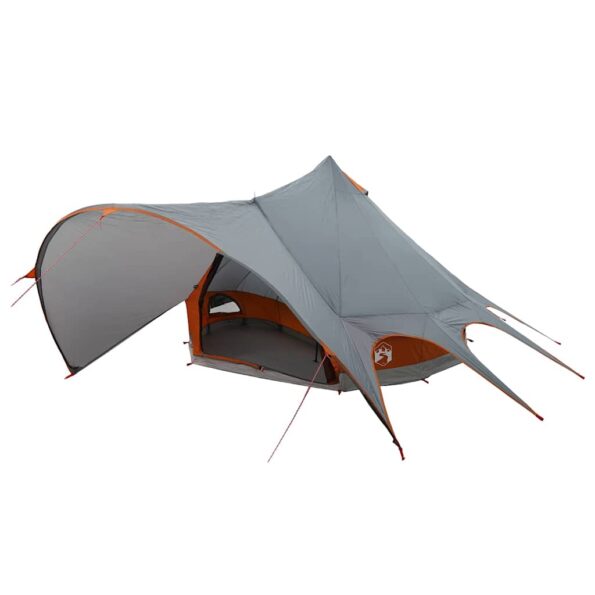 vidaXL Teepee stan so strechou Šedá a oranžová 600 x 600 x 347 cm – Obrázok 2