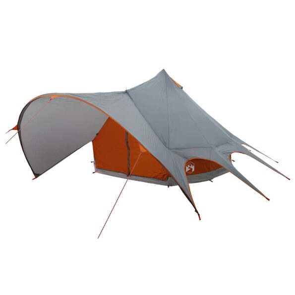 vidaXL Teepee stan so strechou Šedá a oranžová 600 x 600 x 347 cm – Obrázok 4