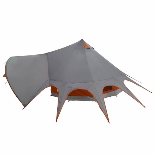 vidaXL Teepee stan so strechou Šedá a oranžová 600 x 600 x 347 cm – Obrázok 7
