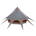 vidaXL Teepee stan so strechou Šedá a oranžová 600 x 600 x 347 cm – Obrázok 8