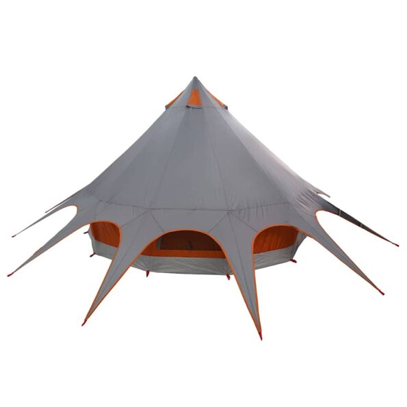 vidaXL Teepee stan so strechou Šedá a oranžová 600 x 600 x 347 cm – Obrázok 8