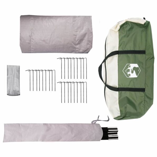 vidaXL Teepee stan pre 5 osôb Zelená a šedá 415 x 415 x 247 cm – Obrázok 12