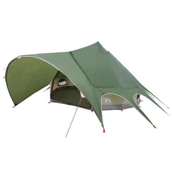 vidaXL Teepee stan pre 5 osôb Zelená a šedá 415 x 415 x 247 cm – Obrázok 2