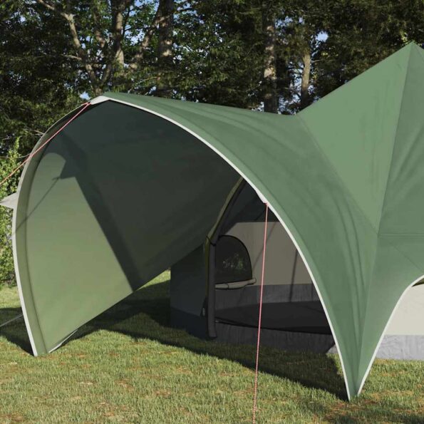 vidaXL Teepee stan pre 5 osôb Zelená a šedá 415 x 415 x 247 cm – Obrázok 3