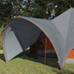 vidaXL Teepee stan pre 5 osôb Šedá a oranžová 415 x 415 x 247 cm – Obrázok 3