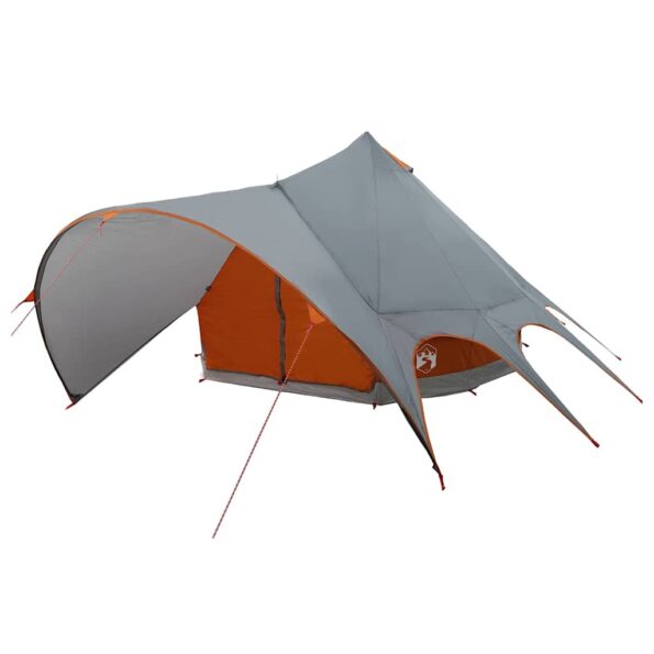 vidaXL Teepee stan pre 5 osôb Šedá a oranžová 415 x 415 x 247 cm – Obrázok 4