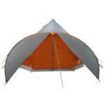 vidaXL Teepee stan pre 5 osôb Šedá a oranžová 415 x 415 x 247 cm – Obrázok 5
