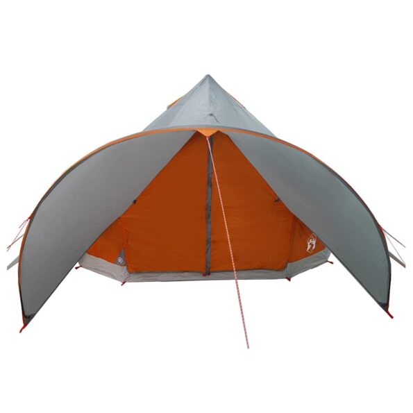 vidaXL Teepee stan pre 5 osôb Šedá a oranžová 415 x 415 x 247 cm – Obrázok 5