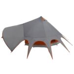 vidaXL Teepee stan pre 5 osôb Šedá a oranžová 415 x 415 x 247 cm – Obrázok 7