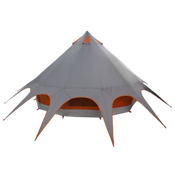 vidaXL Teepee stan pre 5 osôb Šedá a oranžová 415 x 415 x 247 cm – Obrázok 8