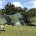 vidaXL Teepee stan pre 7 osôb Zelená a šedá 600 x 600 x 347 cm