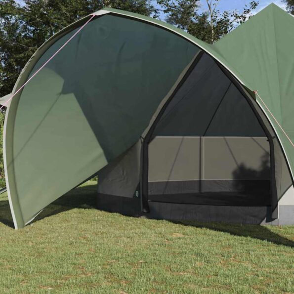 vidaXL Teepee stan pre 7 osôb Zelená a šedá 600 x 600 x 347 cm – Obrázok 3