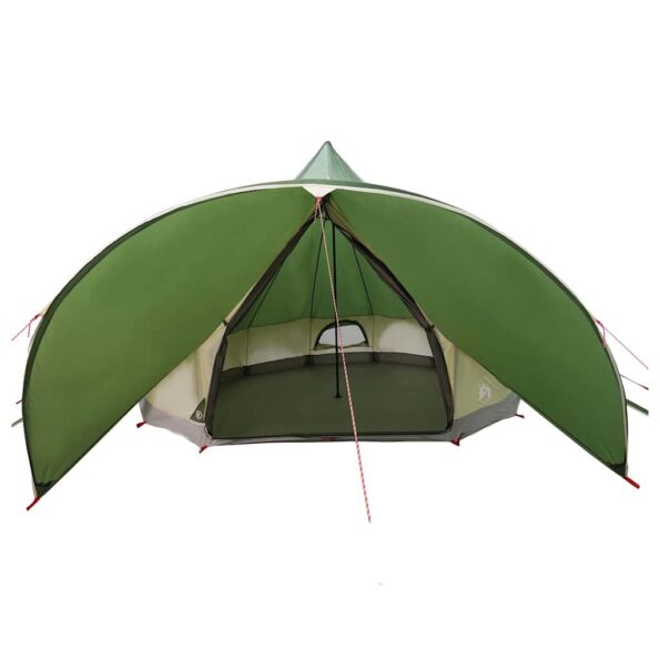 vidaXL Teepee stan pre 7 osôb Zelená a šedá 600 x 600 x 347 cm – Obrázok 6