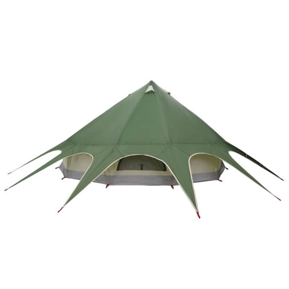 vidaXL Teepee stan pre 7 osôb Zelená a šedá 600 x 600 x 347 cm – Obrázok 8