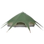 vidaXL Teepee stan pre 9 osôb Zelená a šedá 502 x 502 x 297 cm – Obrázok 8