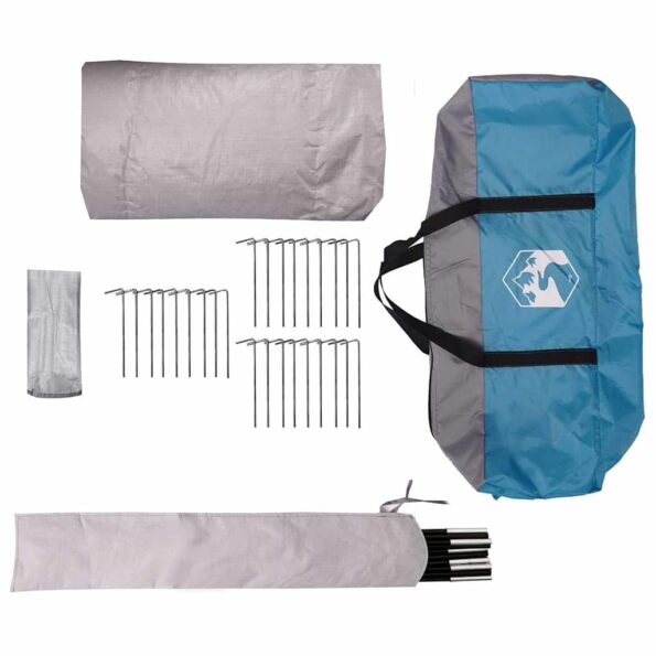 vidaXL Teepee stan pre 9 osôb Modrá a šedá 502 x 502 x 297 cm – Obrázok 12