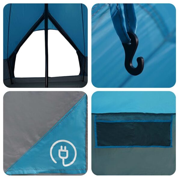vidaXL Teepee stan pre 9 osôb Modrá a šedá 502 x 502 x 297 cm – Obrázok 13